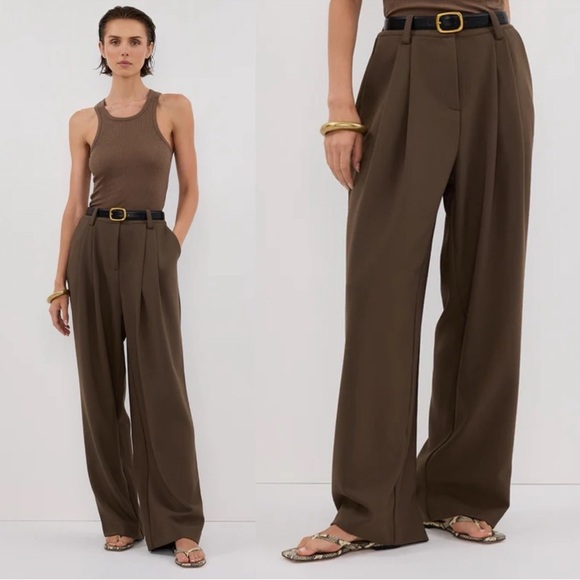 DISSH Pants - DISSH Westwood Clover High Rise Wide Leg Pleated Pants Trousers